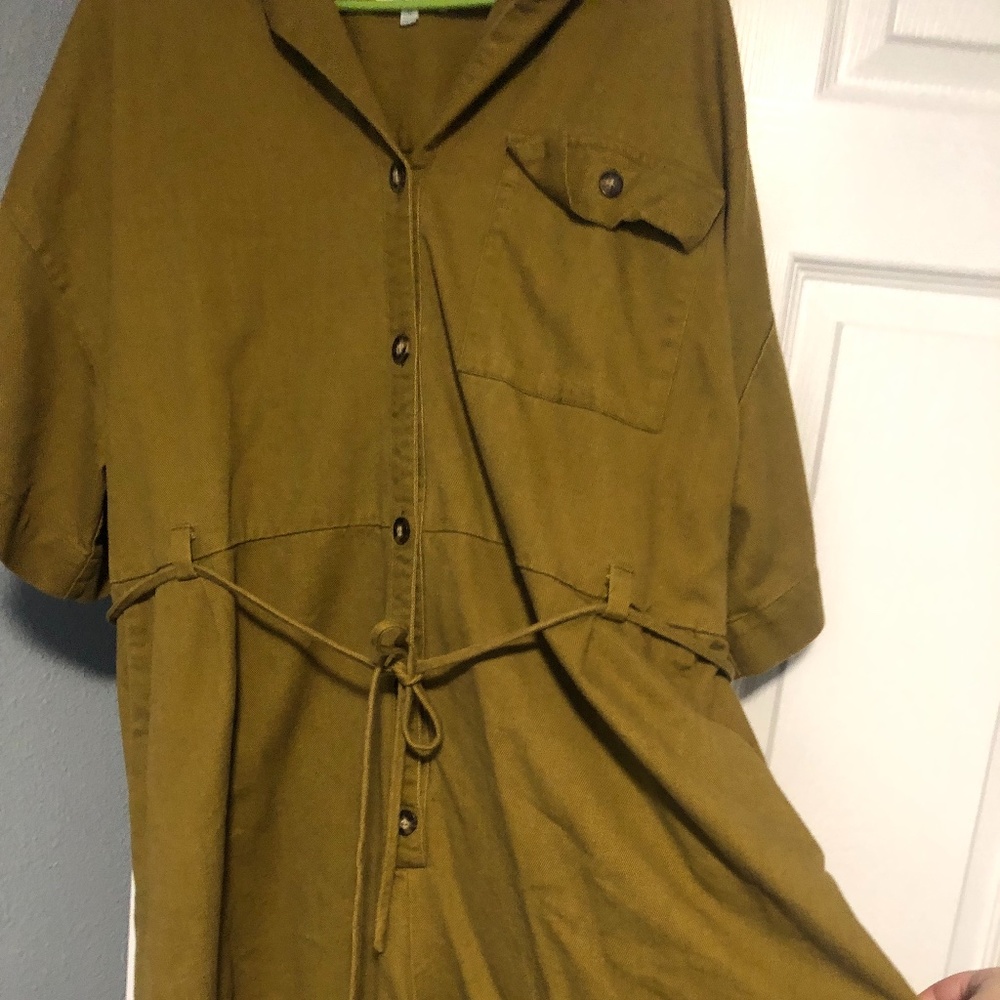 Madewell dark green romper 3X
